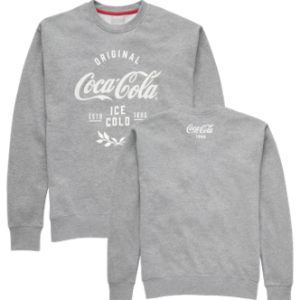 Sudadera unisex gris de cuello redondo y felpa.
