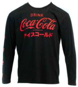 Camiseta negra de manga larga para hombre.
