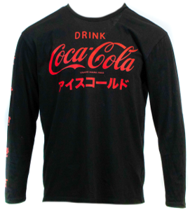 Camiseta negra de manga larga para hombre.