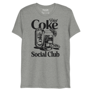Impresa en una camiseta unisex gris,