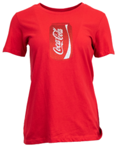 Camiseta roja de manga corta para mujer